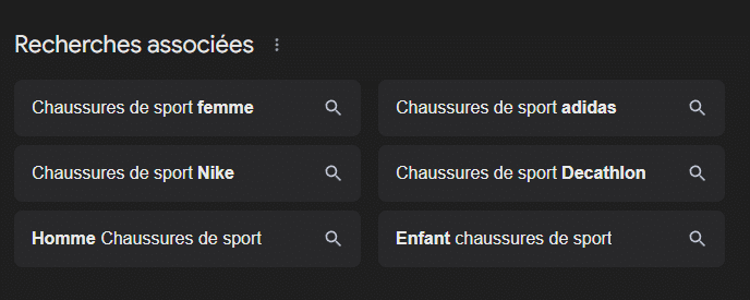 recherches associées google