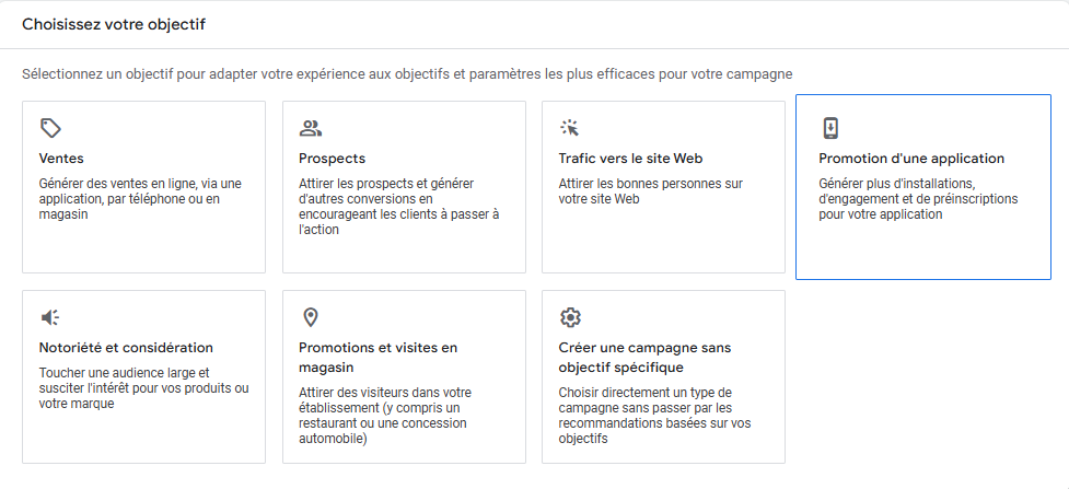 objectifs campagne google ads